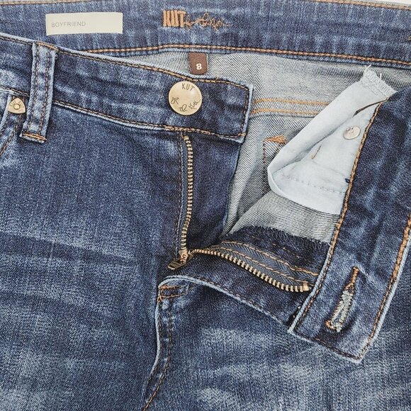 Kut From the Kloth Boyfriend‎ Jeans Women's Size 8 Distressed Denim KFTK - Picture 7 of 9